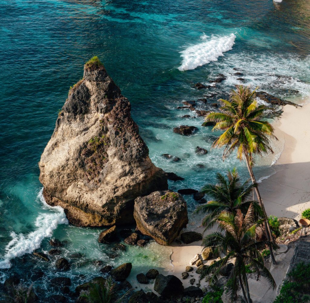 The beautiful Diamond Beach in Penida Island, Bali, Indonesia